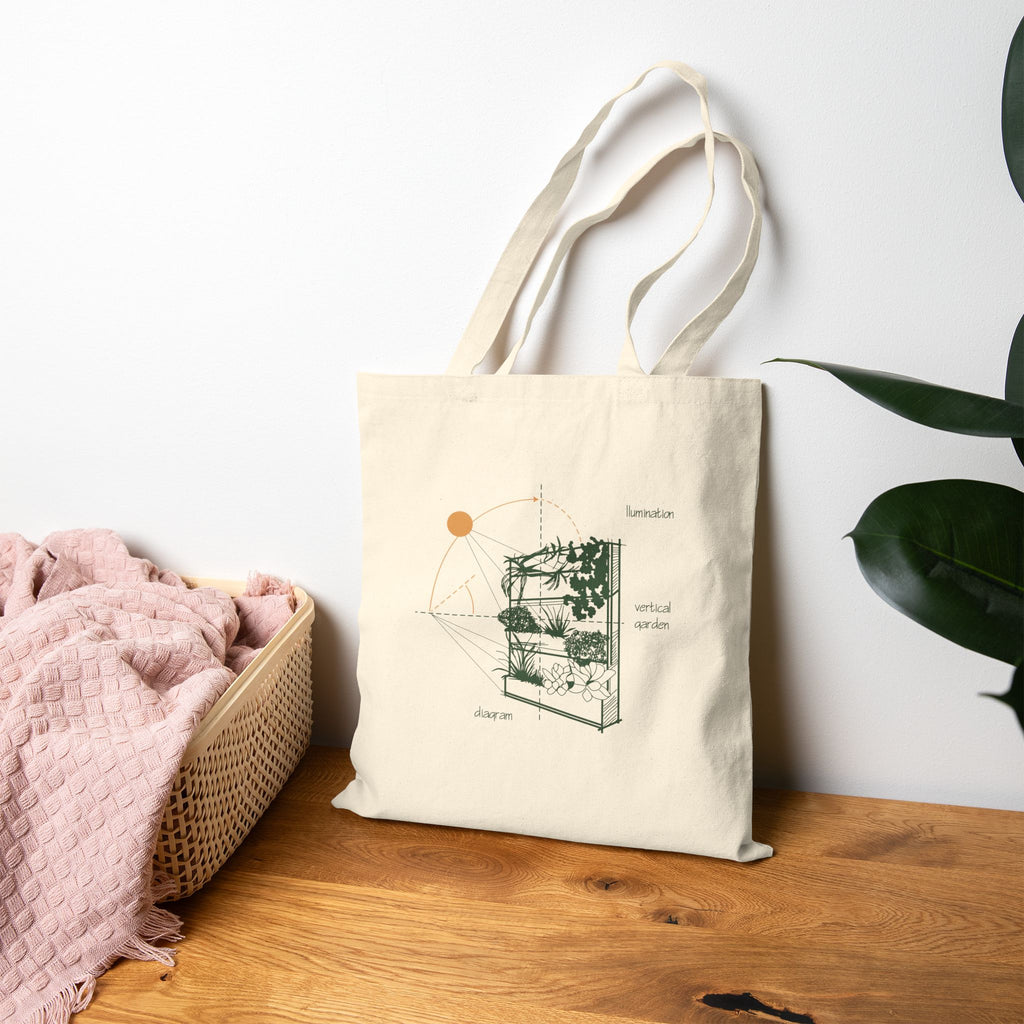 The Biophilic Studio | Vertical Garden Diagram Tote Bag