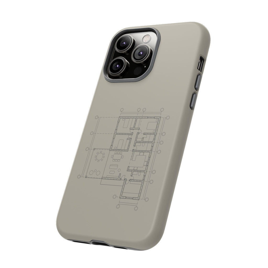 Tech & Workspace | Architectural Blueprint Tough Phone Case