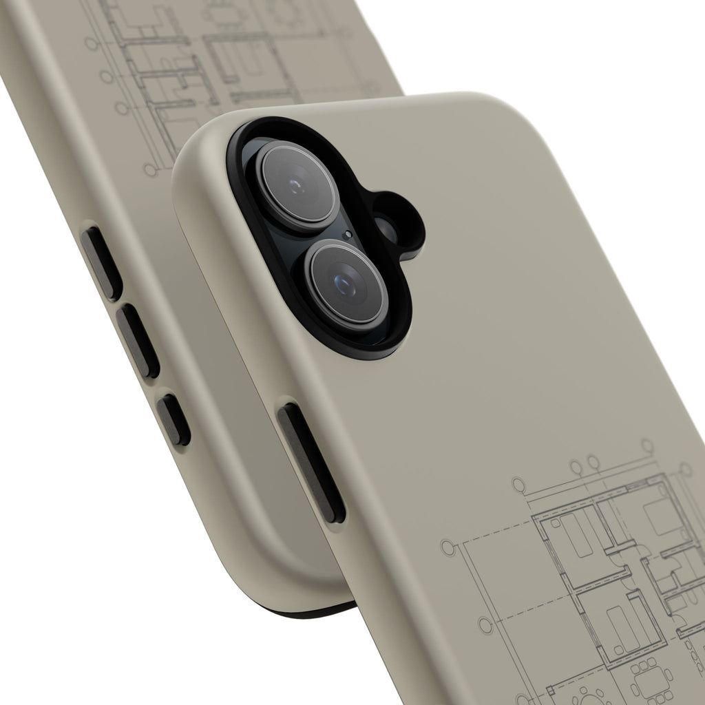Tech & Workspace | Architectural Blueprint Tough Phone Case