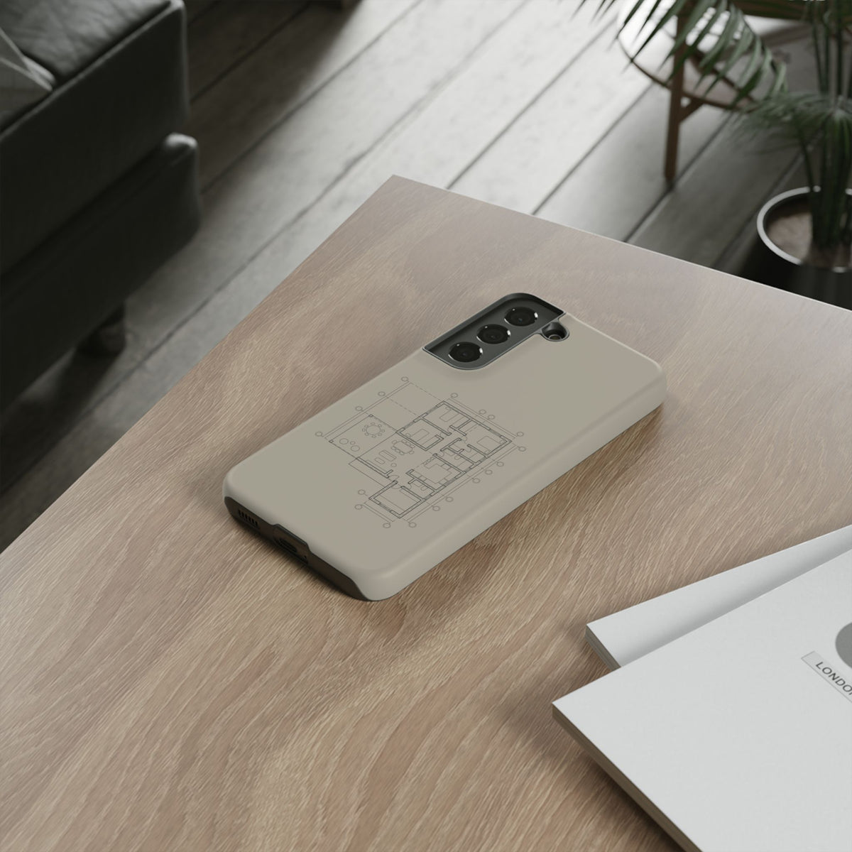 Tech & Workspace | Architectural Blueprint Tough Phone Case