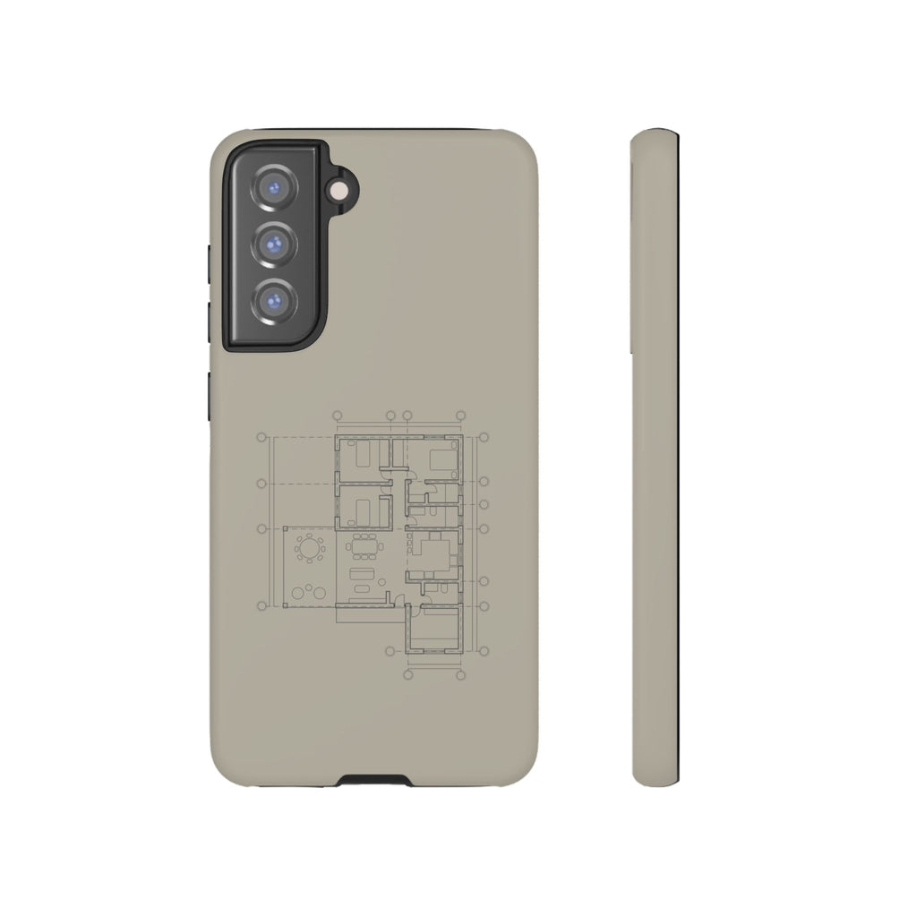 Tech & Workspace | Architectural Blueprint Tough Phone Case