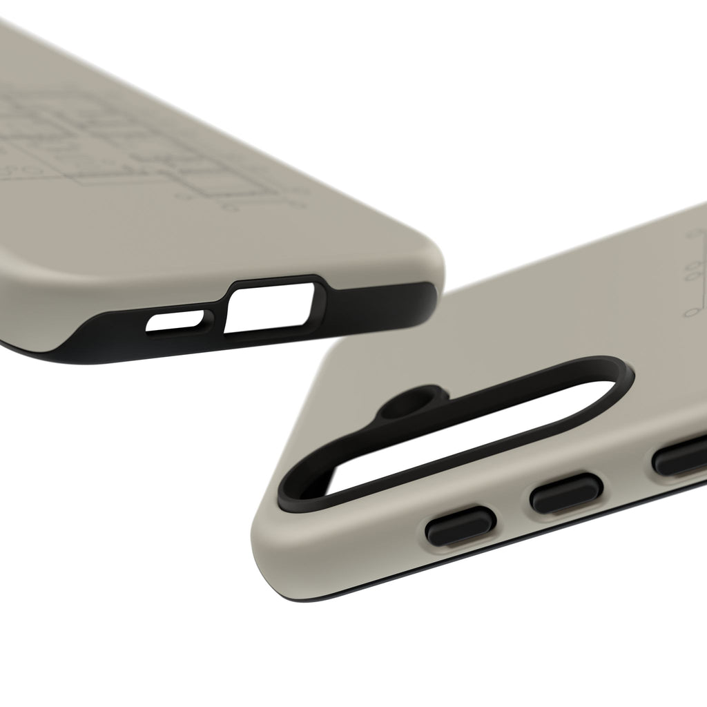 Tech & Workspace | Architectural Blueprint Tough Phone Case