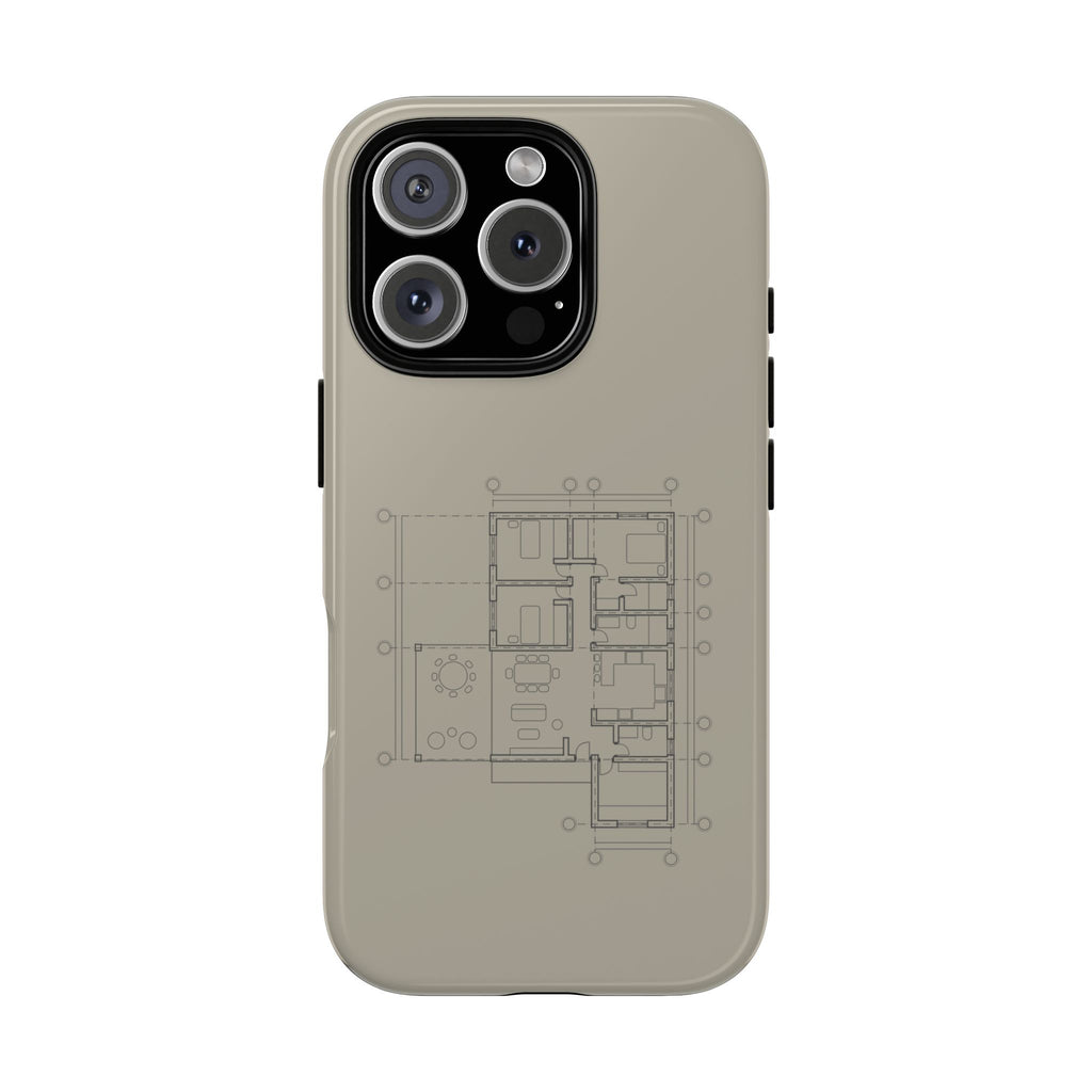 Tech & Workspace | Architectural Blueprint Tough Phone Case