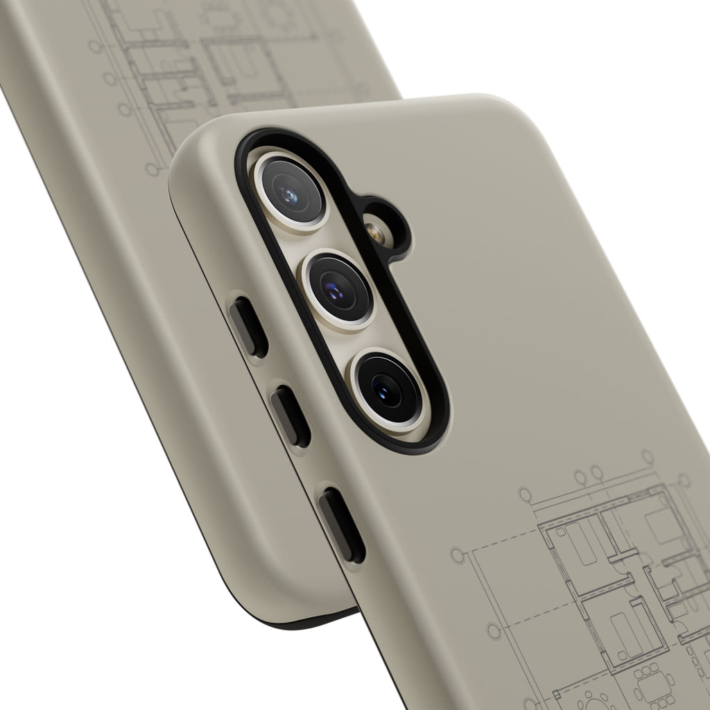 Tech & Workspace | Architectural Blueprint Tough Phone Case
