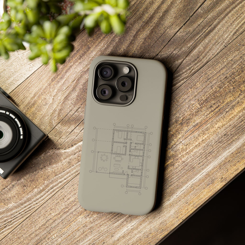 Tech & Workspace | Architectural Blueprint Tough Phone Case