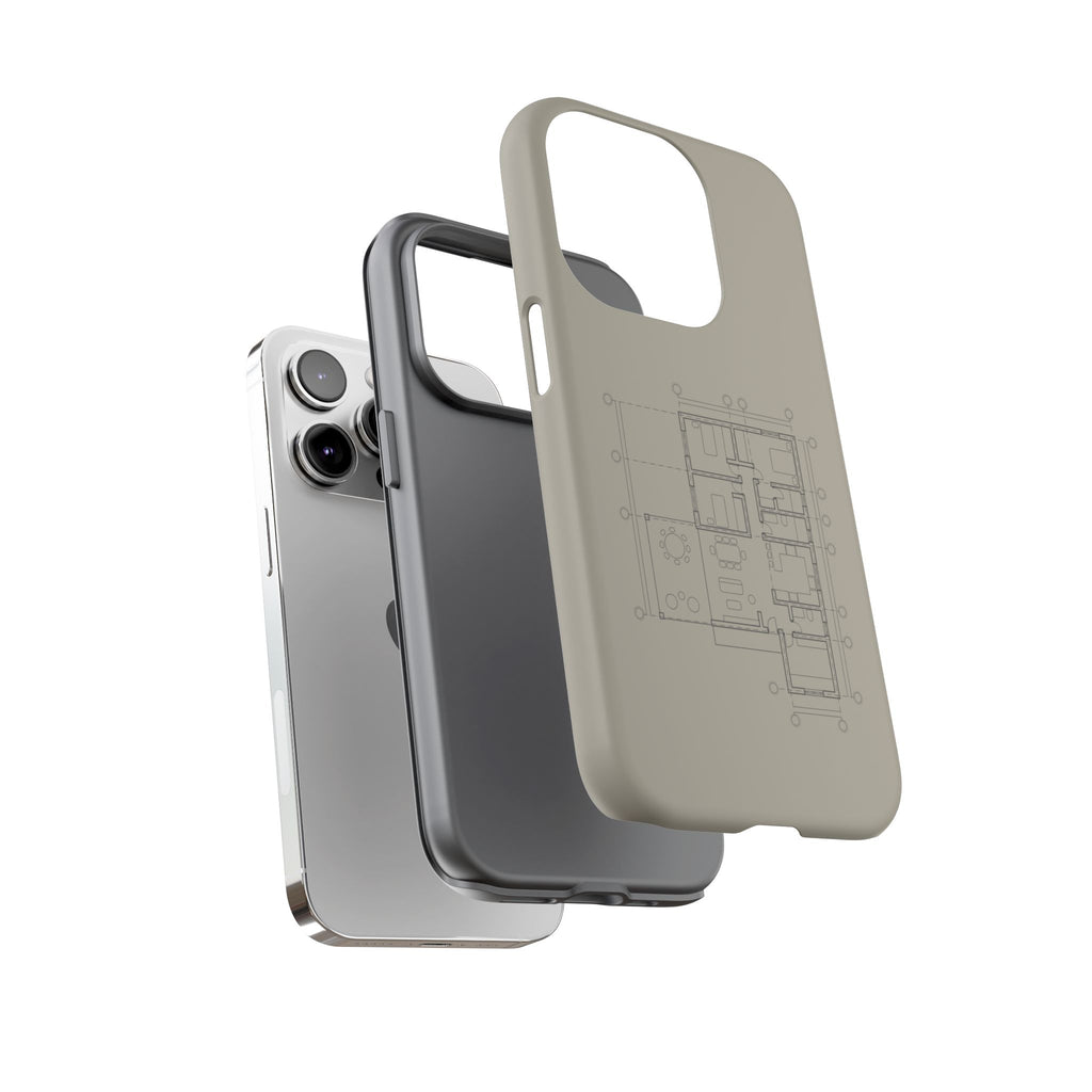 Tech & Workspace | Architectural Blueprint Tough Phone Case