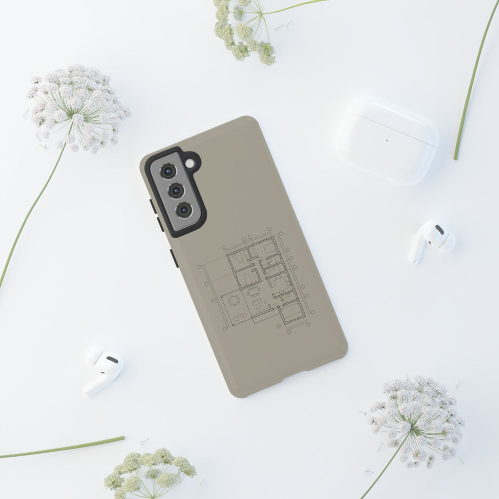 Tech & Workspace | Architectural Blueprint Tough Phone Case