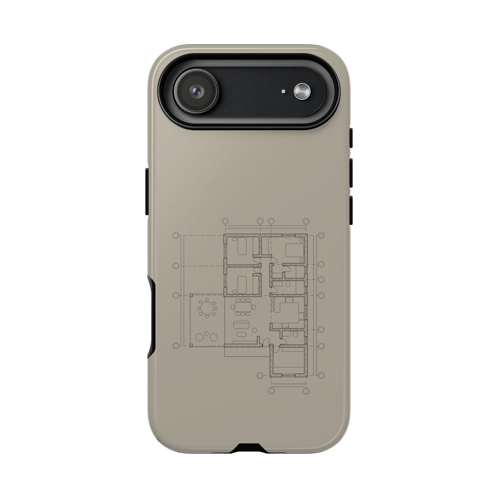 Tech & Workspace | Architectural Blueprint Tough Phone Case