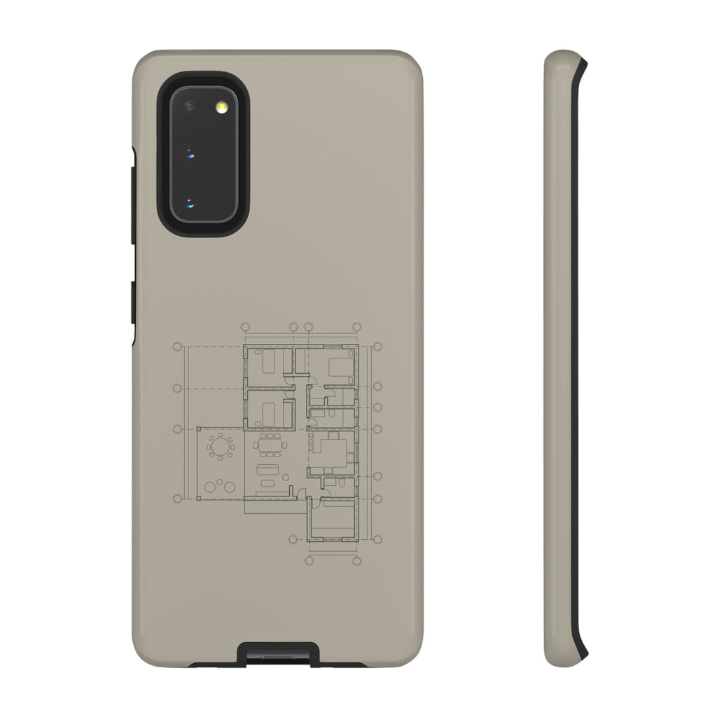 Tech & Workspace | Architectural Blueprint Tough Phone Case