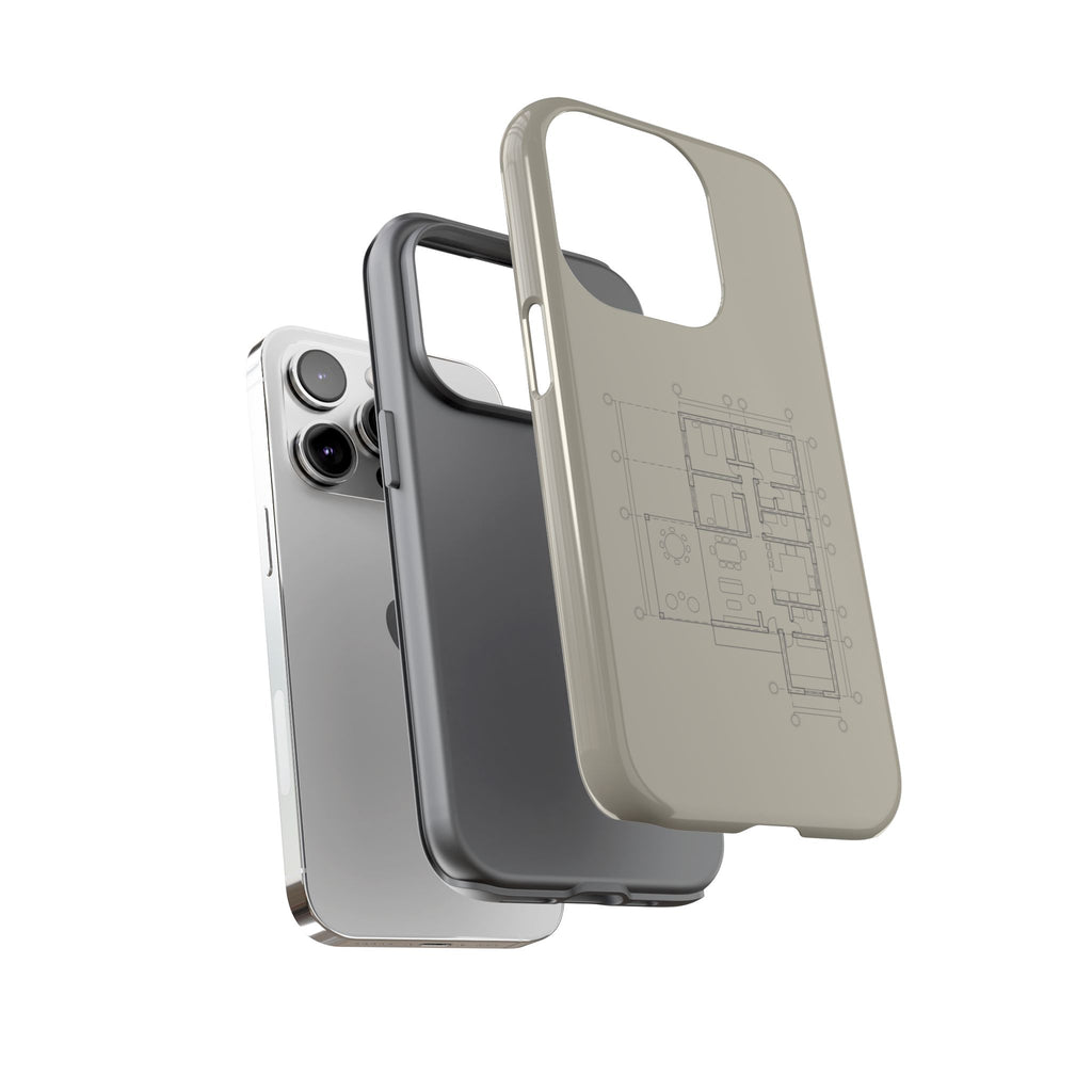 Tech & Workspace | Architectural Blueprint Tough Phone Case