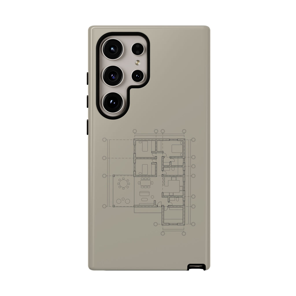 Tech & Workspace | Architectural Blueprint Tough Phone Case