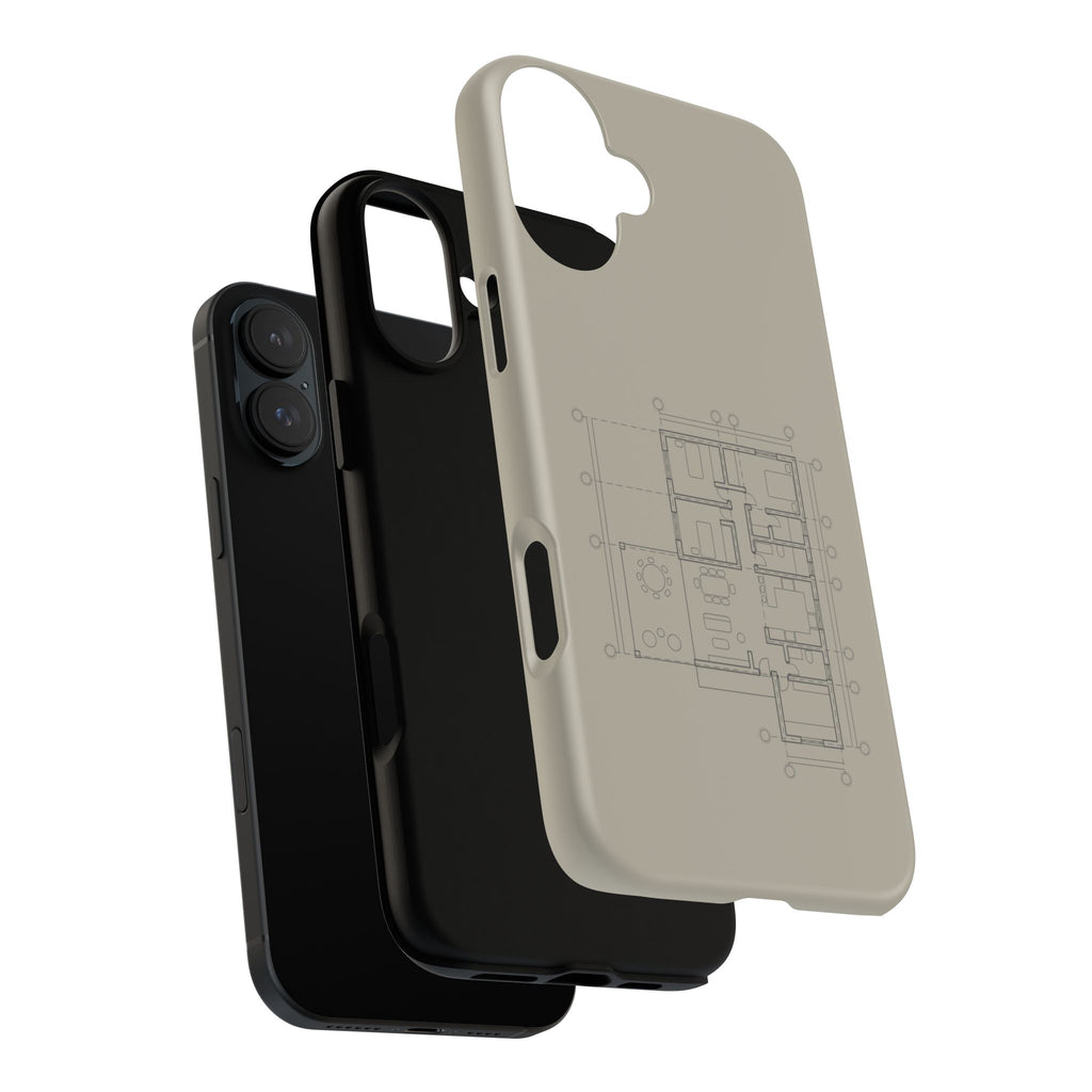 Tech & Workspace | Architectural Blueprint Tough Phone Case