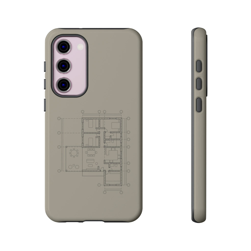Tech & Workspace | Architectural Blueprint Tough Phone Case