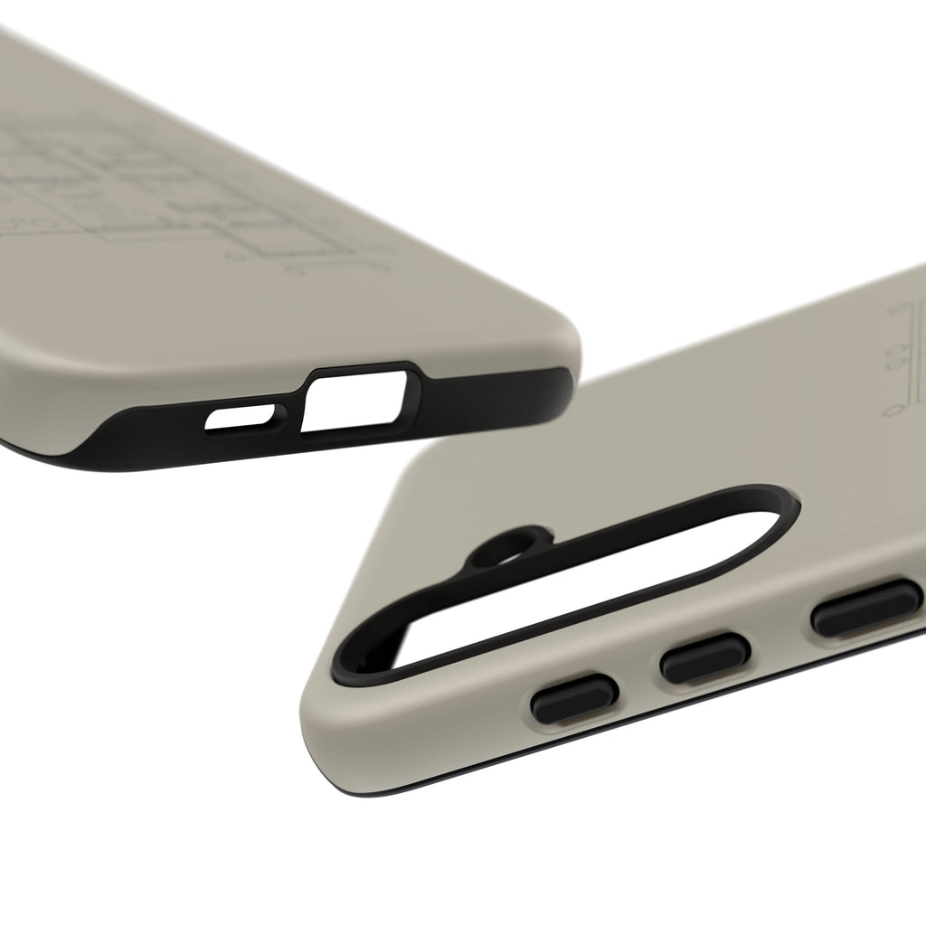 Tech & Workspace | Architectural Blueprint Tough Phone Case