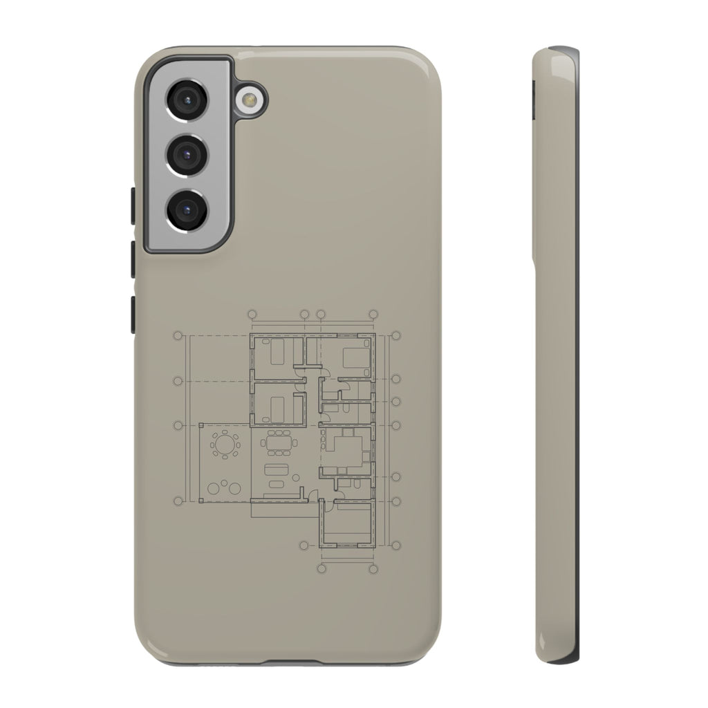 Tech & Workspace | Architectural Blueprint Tough Phone Case