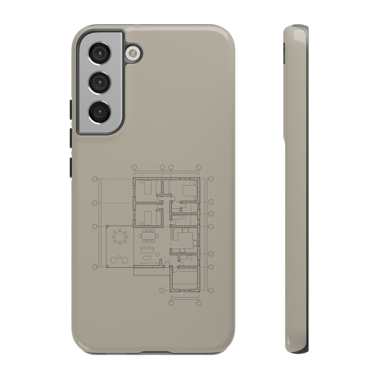 Tech & Workspace | Architectural Blueprint Tough Phone Case