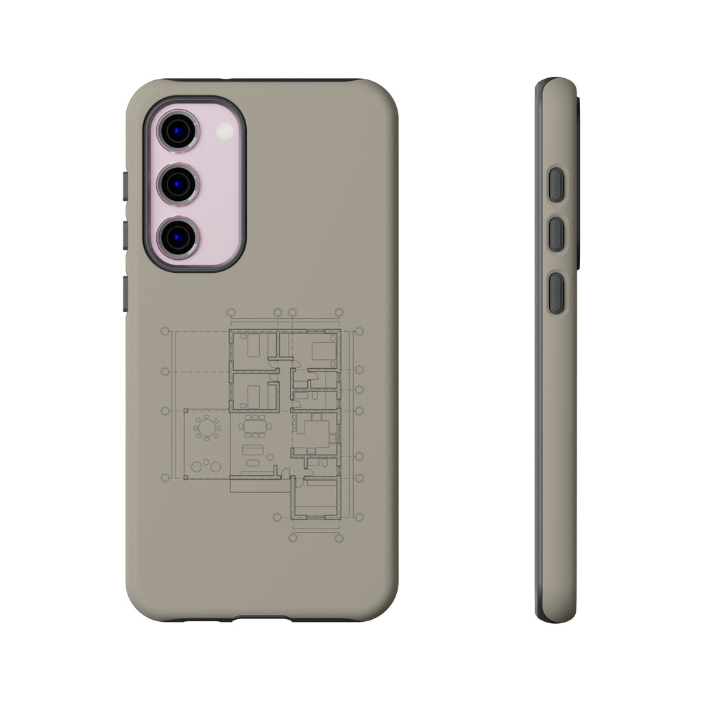 Tech & Workspace | Architectural Blueprint Tough Phone Case