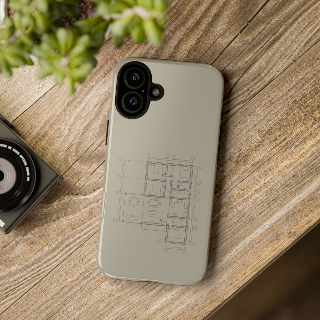 Tech & Workspace | Architectural Blueprint Tough Phone Case