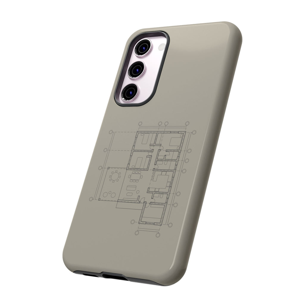 Tech & Workspace | Architectural Blueprint Tough Phone Case