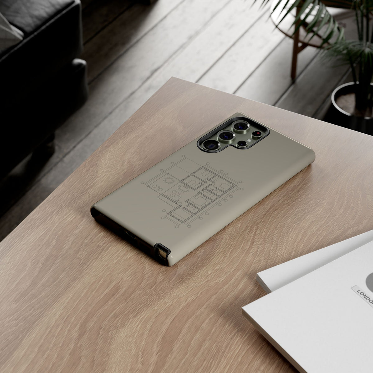 Tech & Workspace | Architectural Blueprint Tough Phone Case