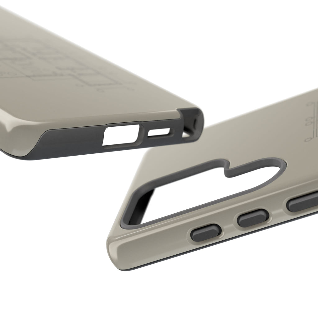 Tech & Workspace | Architectural Blueprint Tough Phone Case