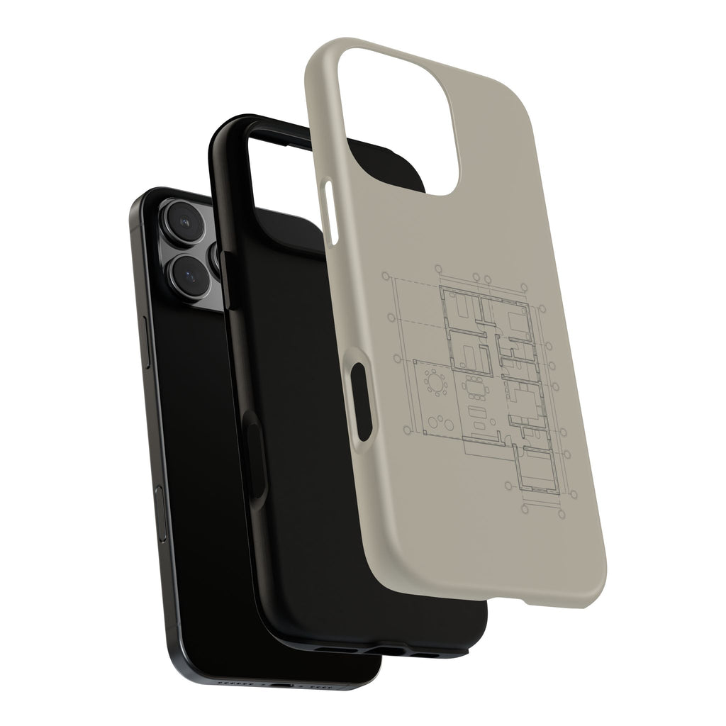 Tech & Workspace | Architectural Blueprint Tough Phone Case
