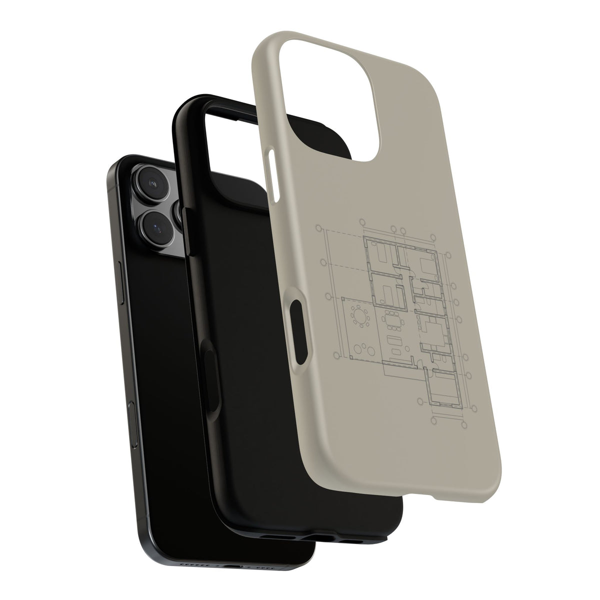 Tech & Workspace | Architectural Blueprint Tough Phone Case
