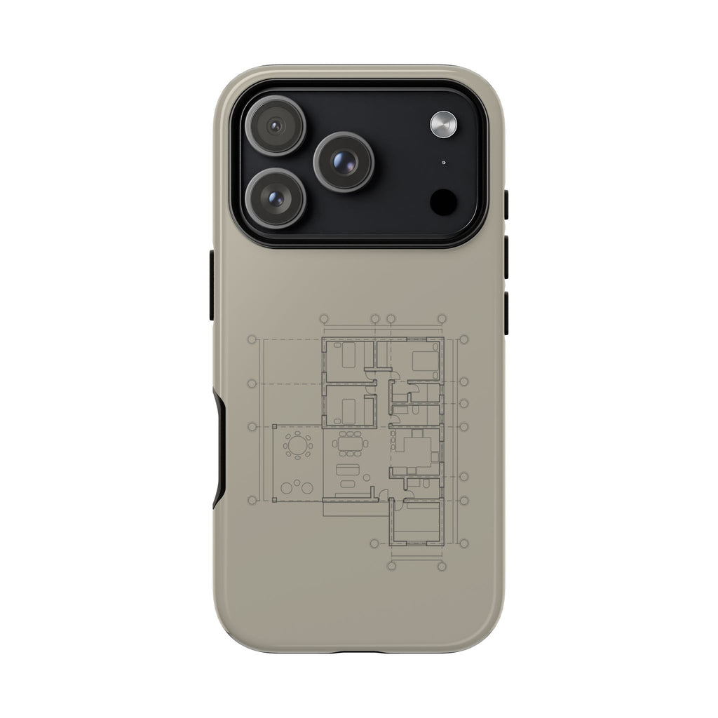 Tech & Workspace | Architectural Blueprint Tough Phone Case