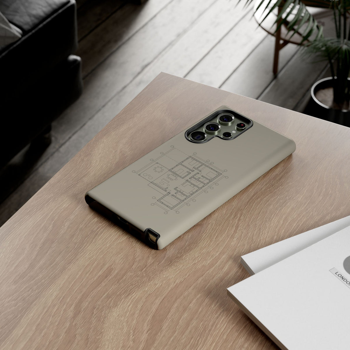 Tech & Workspace | Architectural Blueprint Tough Phone Case