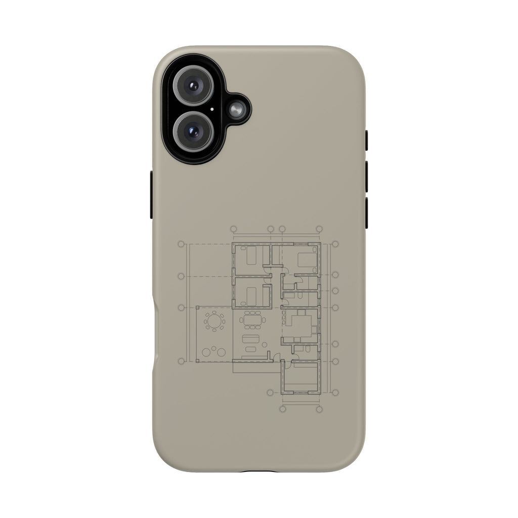 Tech & Workspace | Architectural Blueprint Tough Phone Case