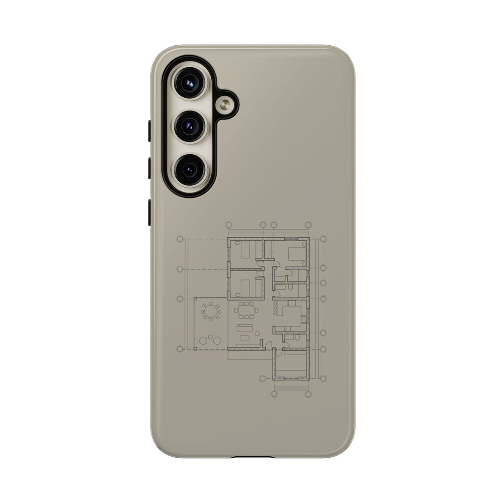 Tech & Workspace | Architectural Blueprint Tough Phone Case