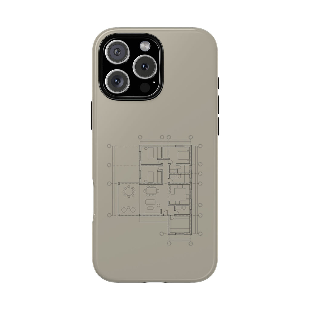 Tech & Workspace | Architectural Blueprint Tough Phone Case