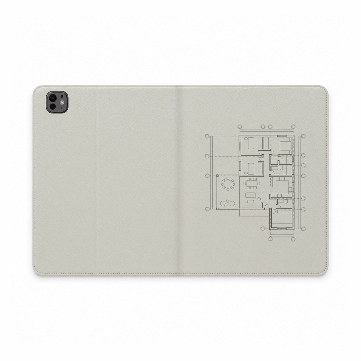 Tech & Workspace | Tablet Folio Case — Architectural Floor Plan Sketch Design