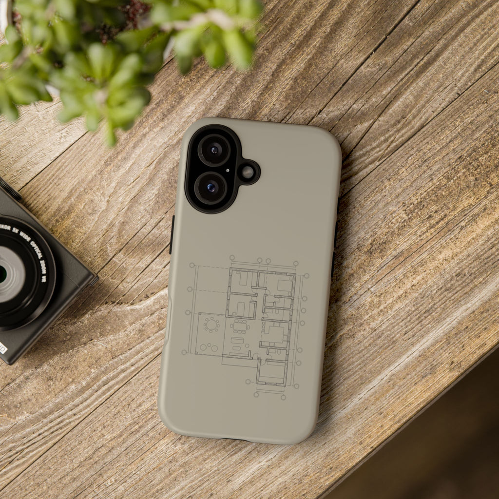 Tech & Workspace | Architectural Blueprint Tough Phone Case