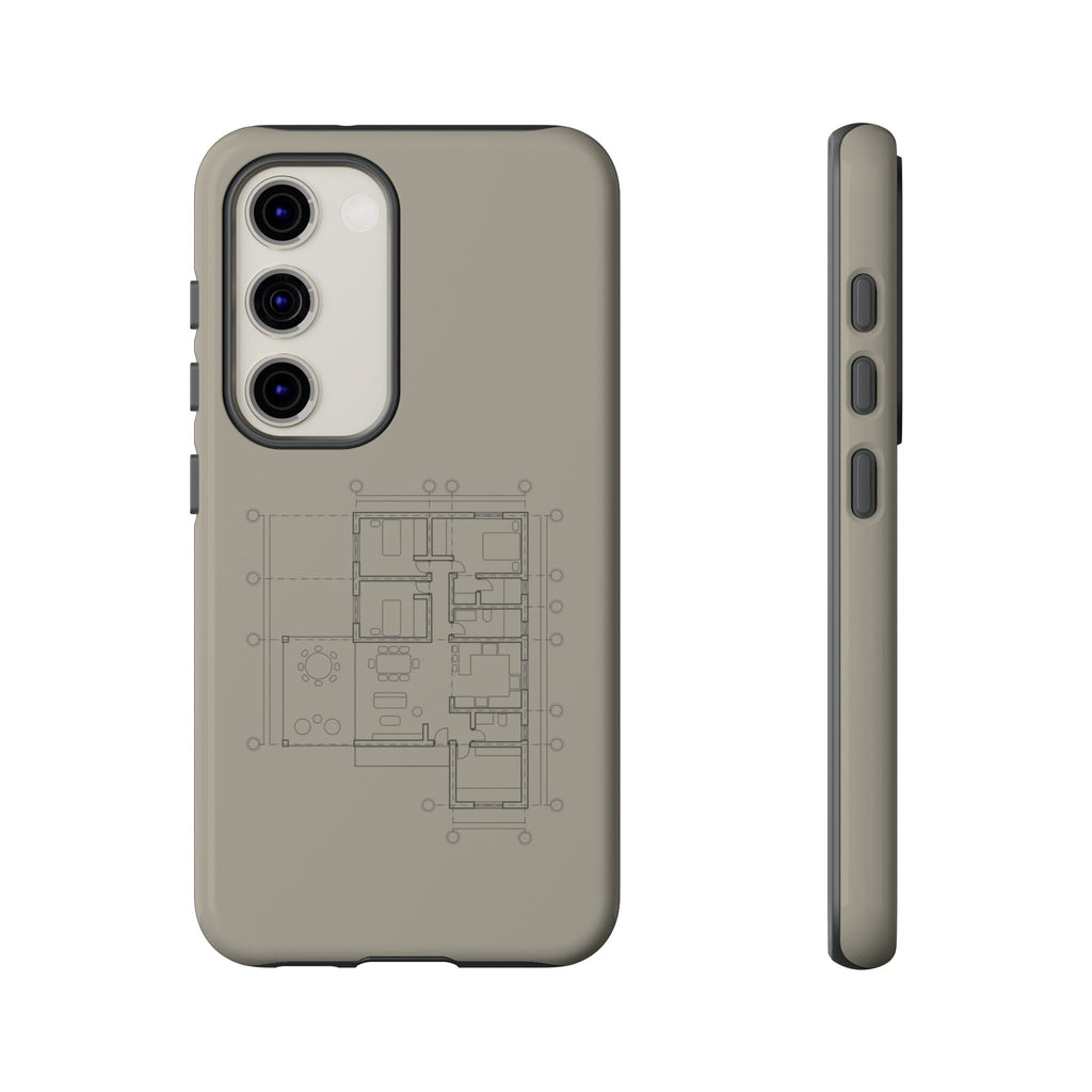 Tech & Workspace | Architectural Blueprint Tough Phone Case