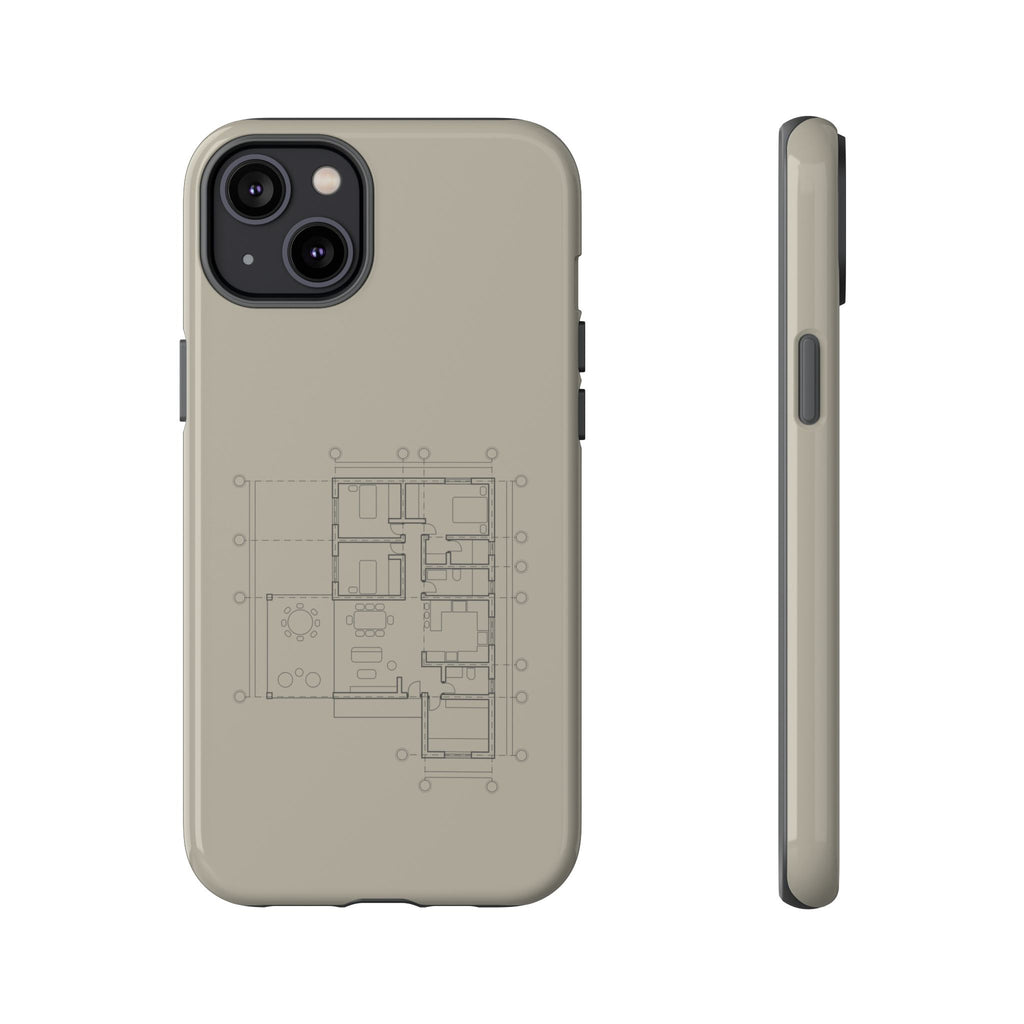 Tech & Workspace | Architectural Blueprint Tough Phone Case