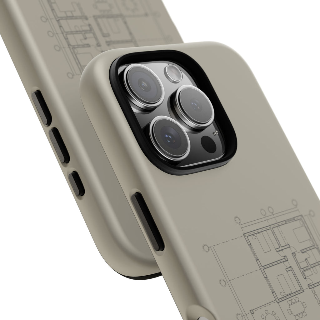 Tech & Workspace | Architectural Blueprint Tough Phone Case