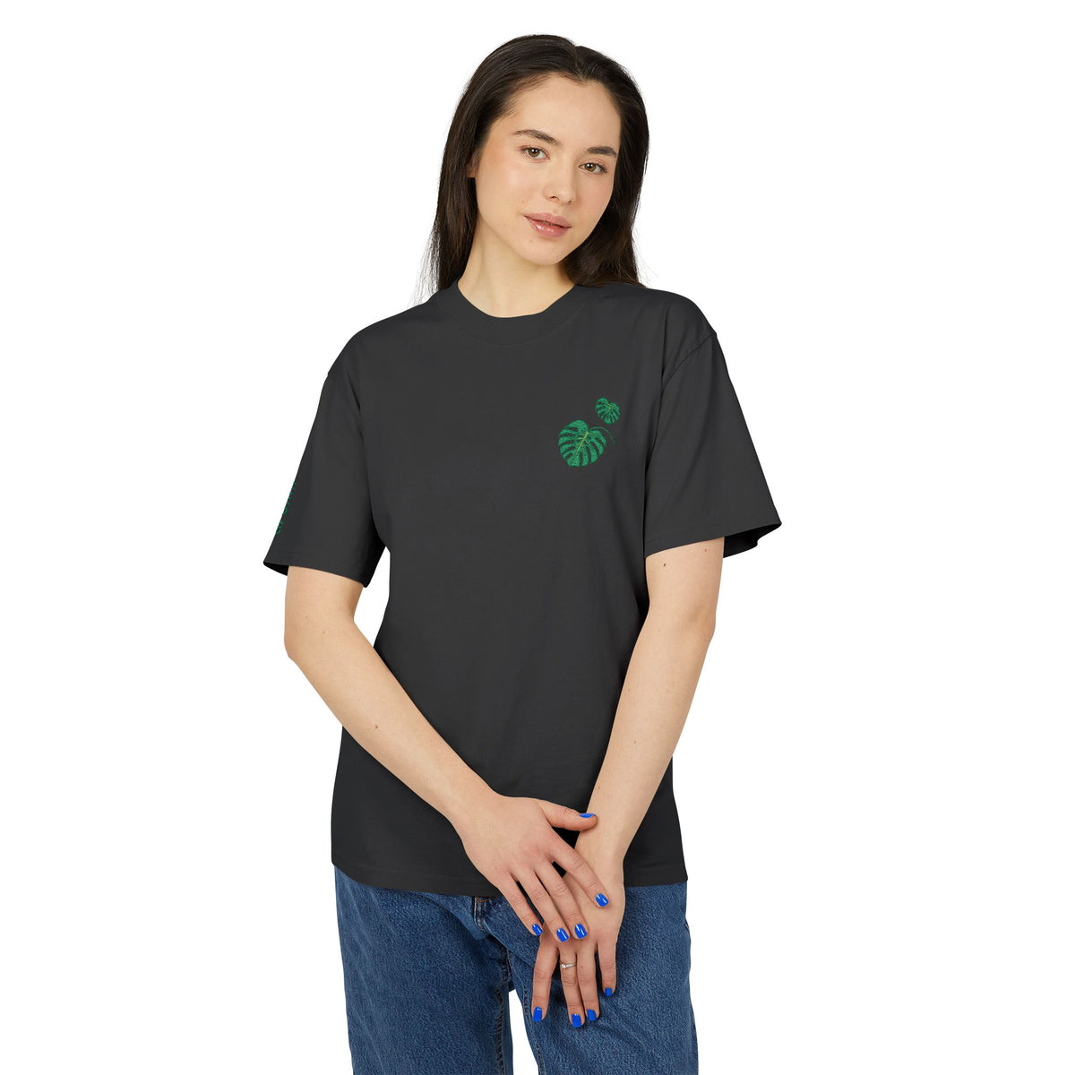 The Biophilic Studio | Heavyweight tee Monstera Leaf Diagram