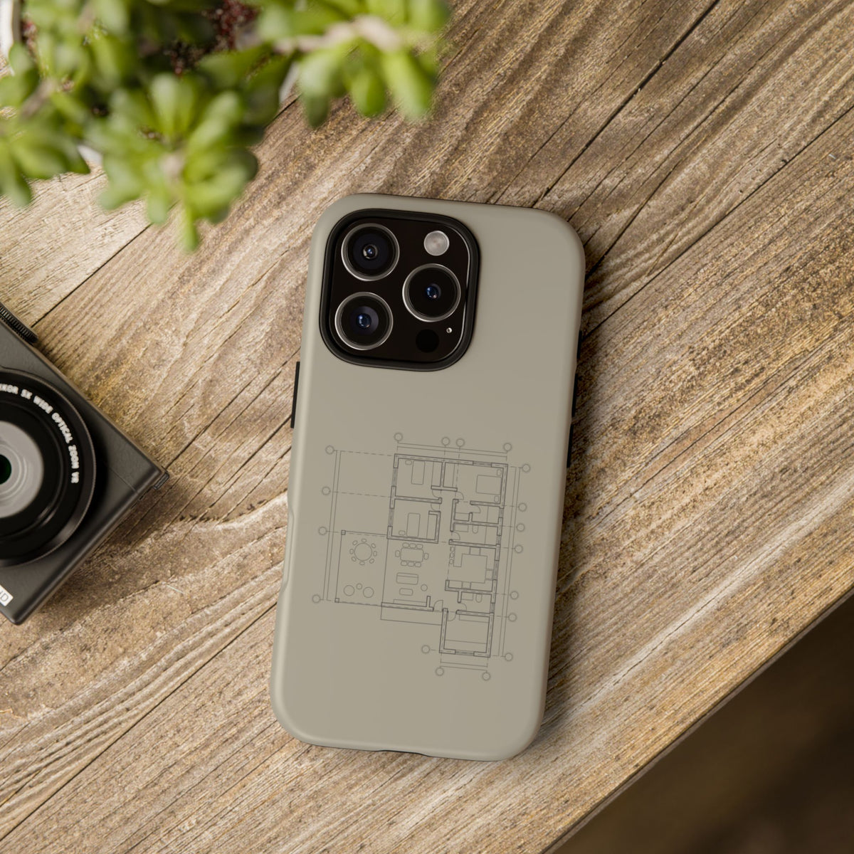 Tech & Workspace | Architectural Blueprint Tough Phone Case