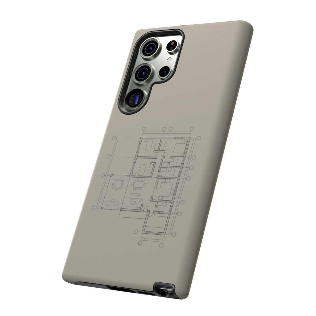 Tech & Workspace | Architectural Blueprint Tough Phone Case