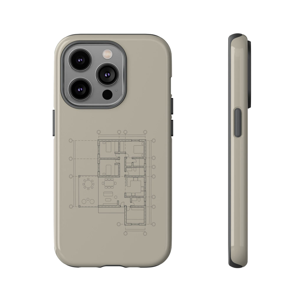 Tech & Workspace | Architectural Blueprint Tough Phone Case