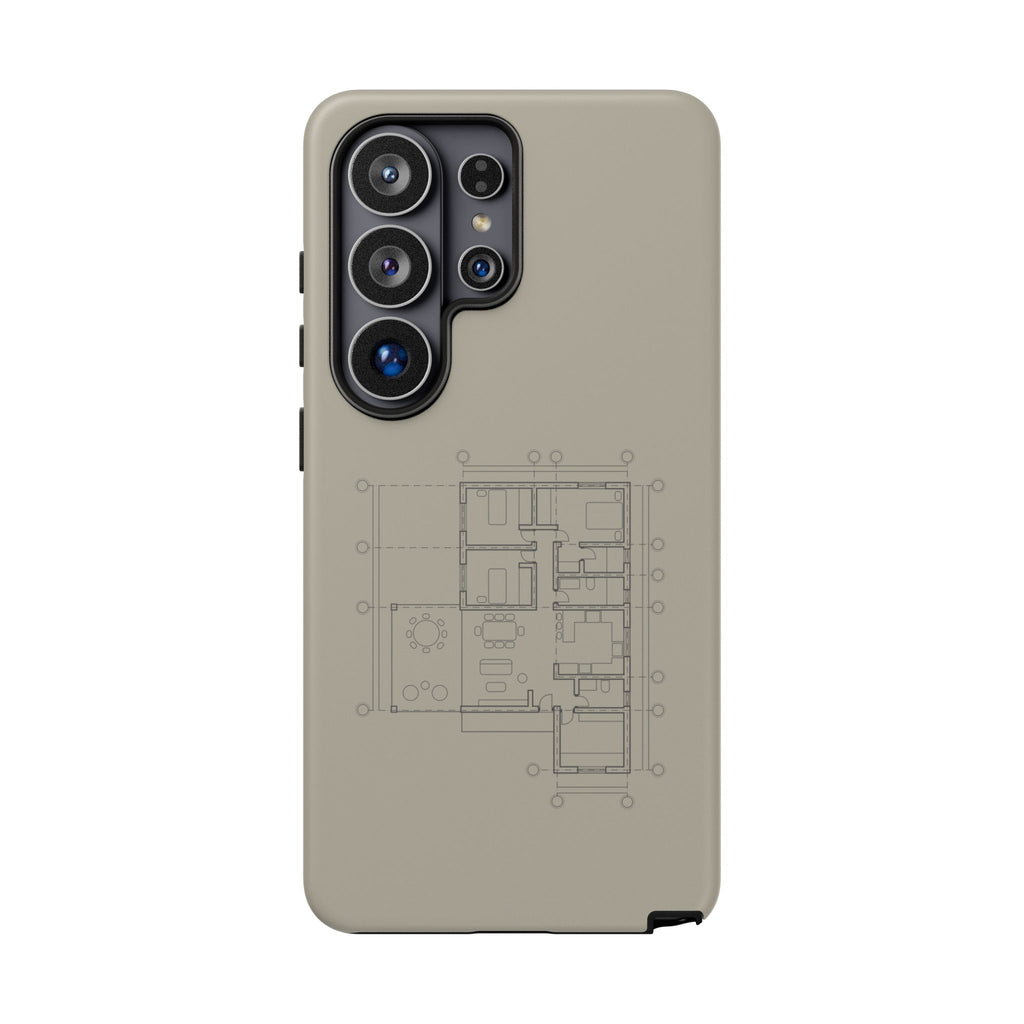 Tech & Workspace | Architectural Blueprint Tough Phone Case