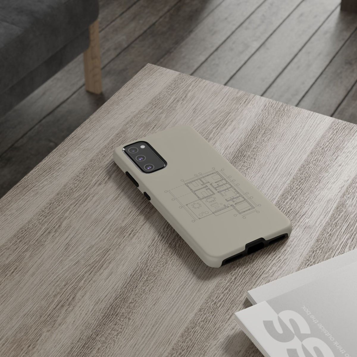 Tech & Workspace | Architectural Blueprint Tough Phone Case