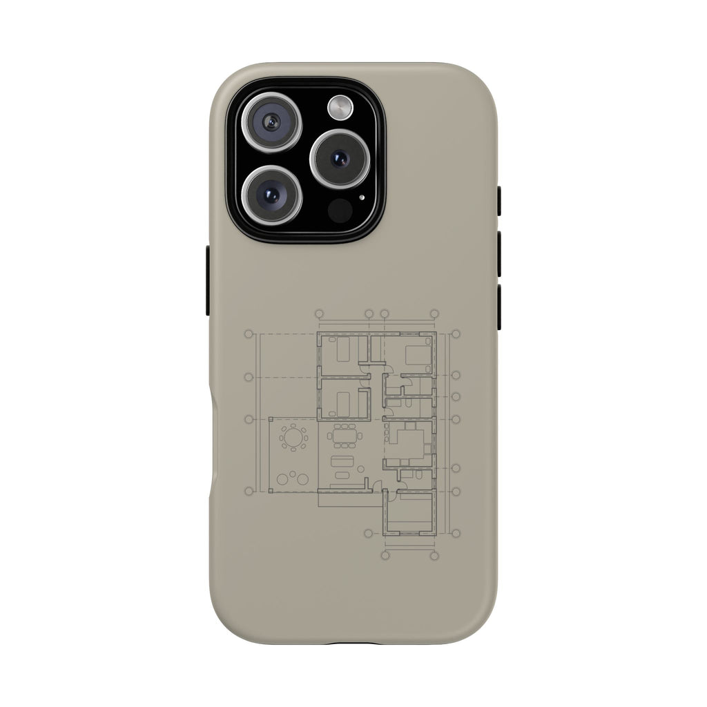 Tech & Workspace | Architectural Blueprint Tough Phone Case