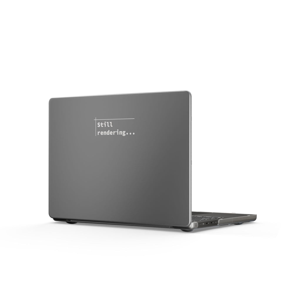 Tech & Workspace | "Still Rendering..." MacBook Case - Minimal Matte Laptop Cover for Designers & Developers