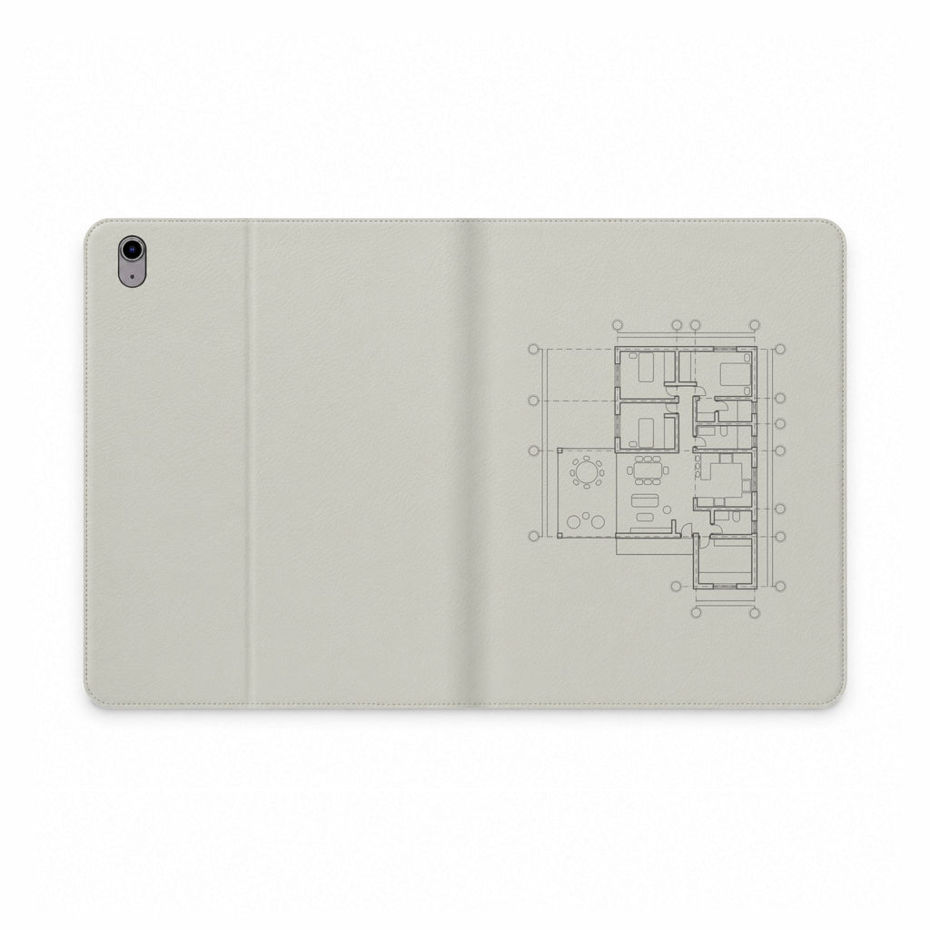 Tech & Workspace | Tablet Folio Case — Architectural Floor Plan Sketch Design