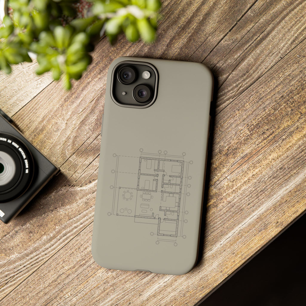 Tech & Workspace | Architectural Blueprint Tough Phone Case
