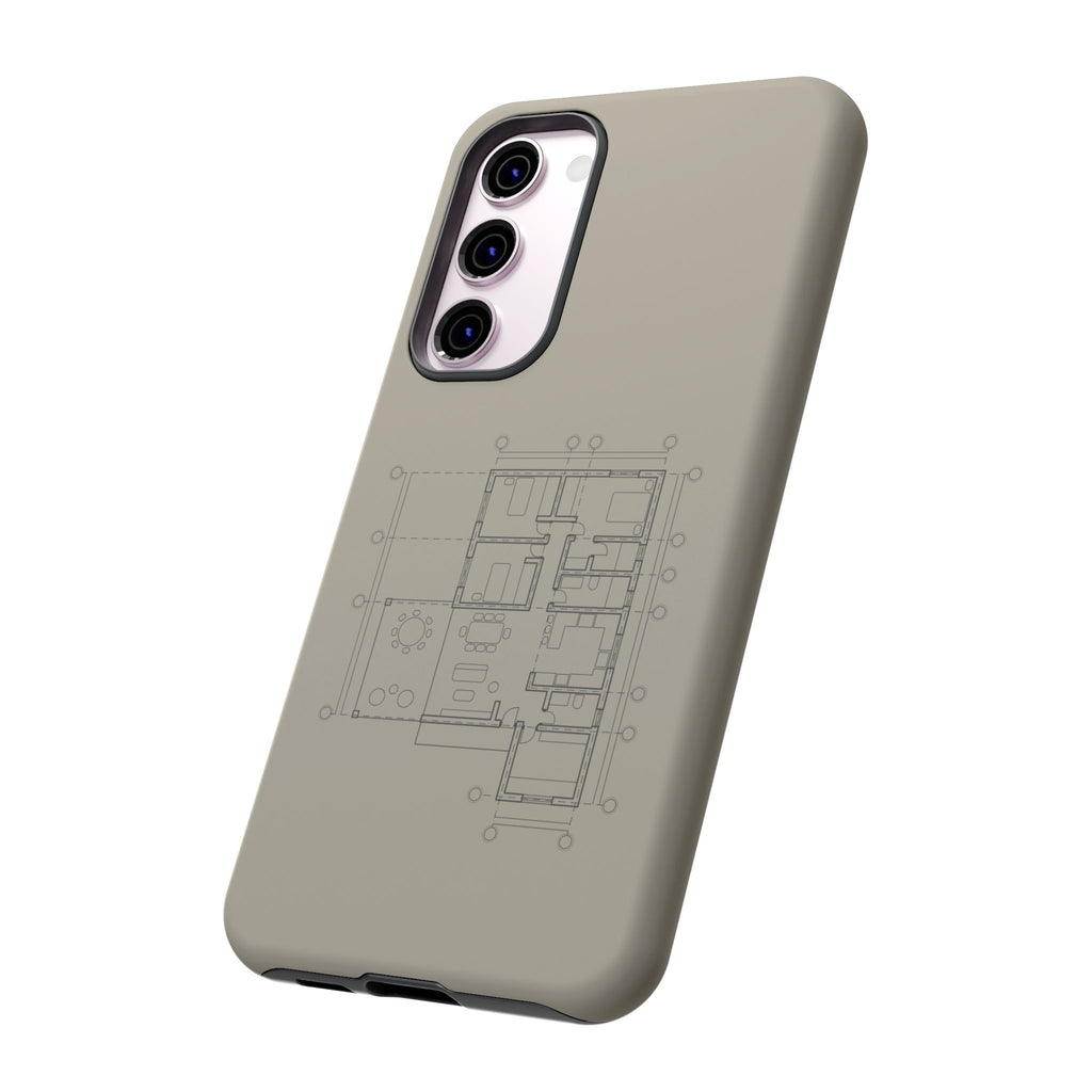 Tech & Workspace | Architectural Blueprint Tough Phone Case