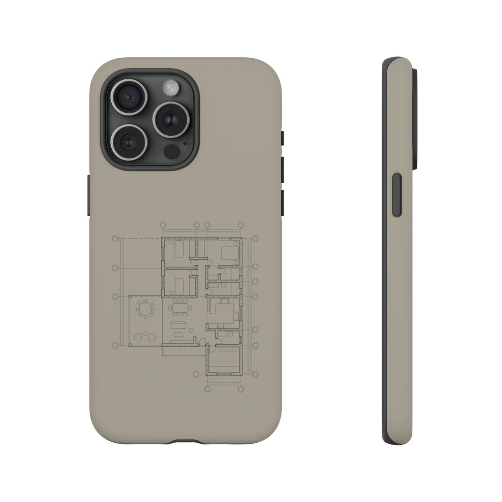 Tech & Workspace | Architectural Blueprint Tough Phone Case
