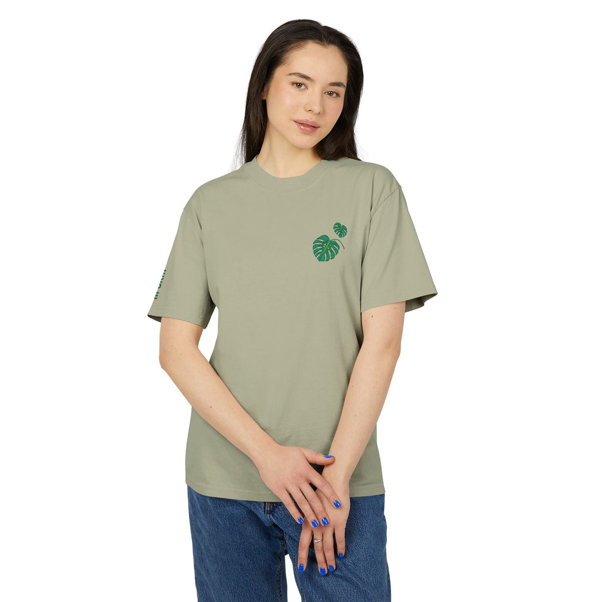 The Biophilic Studio | Heavyweight tee Monstera Leaf Diagram